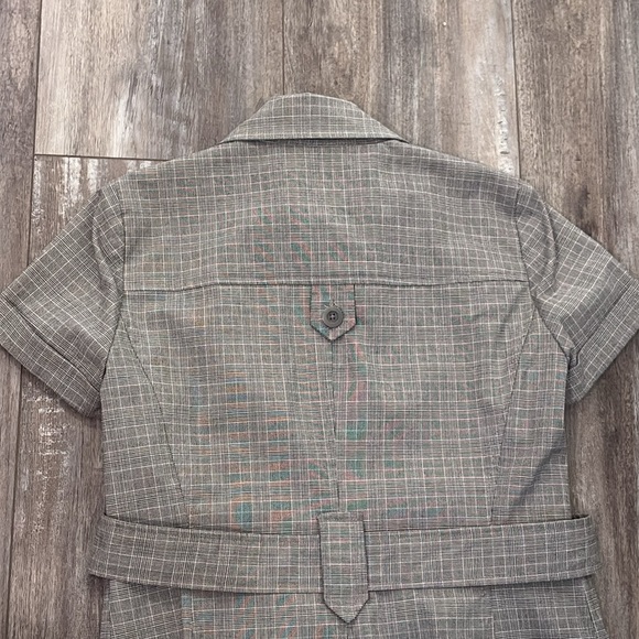 Sandro plaid belted safari jacket size small - Picture 7 of 9